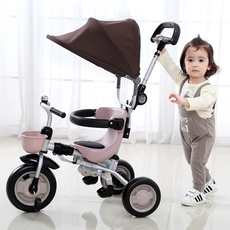 ハンドル付き子供用三輪車,持ち運びに便利な機器と荷物