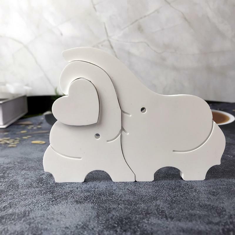 Cetakan Fondant gajah cetakan dekorasi kue cetakan seni Resin ornamen berbentuk gajah untuk dekorasi kue desain gajah cinta