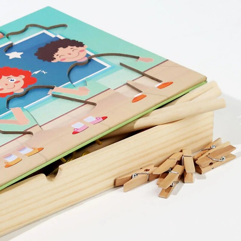 Holz Dress Up Puzzles Holz Puzzle Lern aktivitäten Vorschule Montessori Spielzeug Matching-Spiel für 3 4 5 Jahre alt