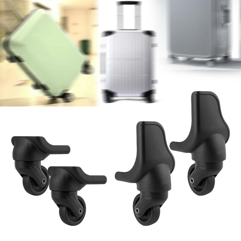 Esquerda e direita rodízio giratório para mala de bagagem, rodas de bagagem premium, rotação de 360 graus, viagens ao ar livre, fácil de montar, 4pcs