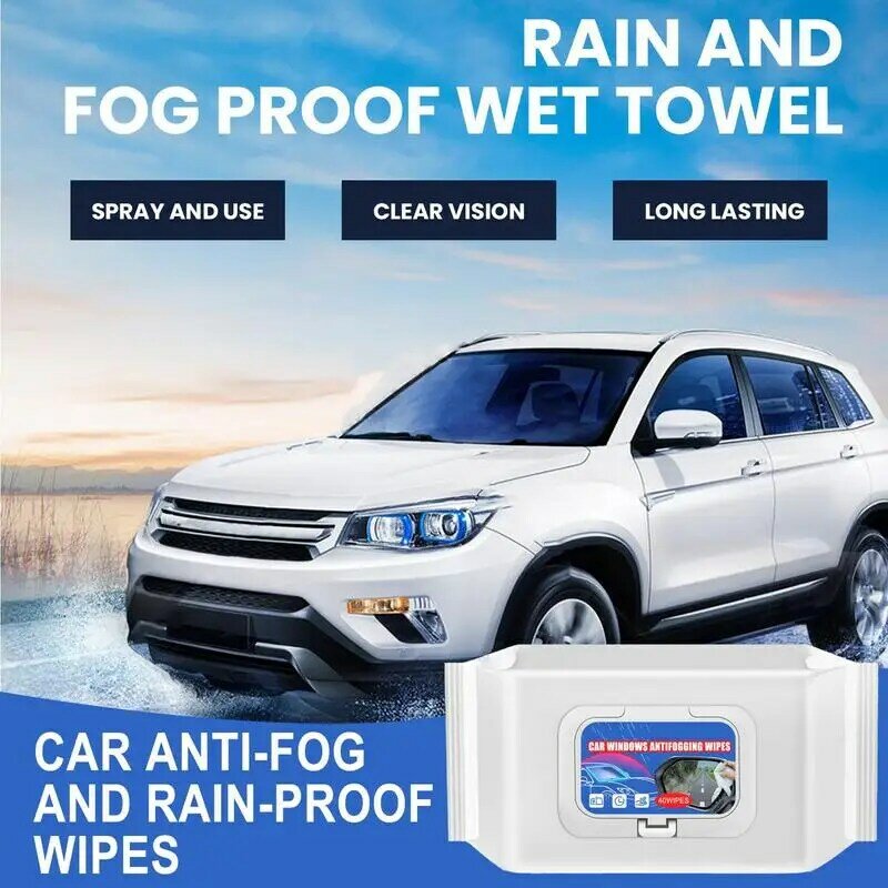 Car Glass Anti Fog Wipes, Auto Glass Cleaner, Toalhetes de limpeza, Interior Care Supplies, 40 Pcs