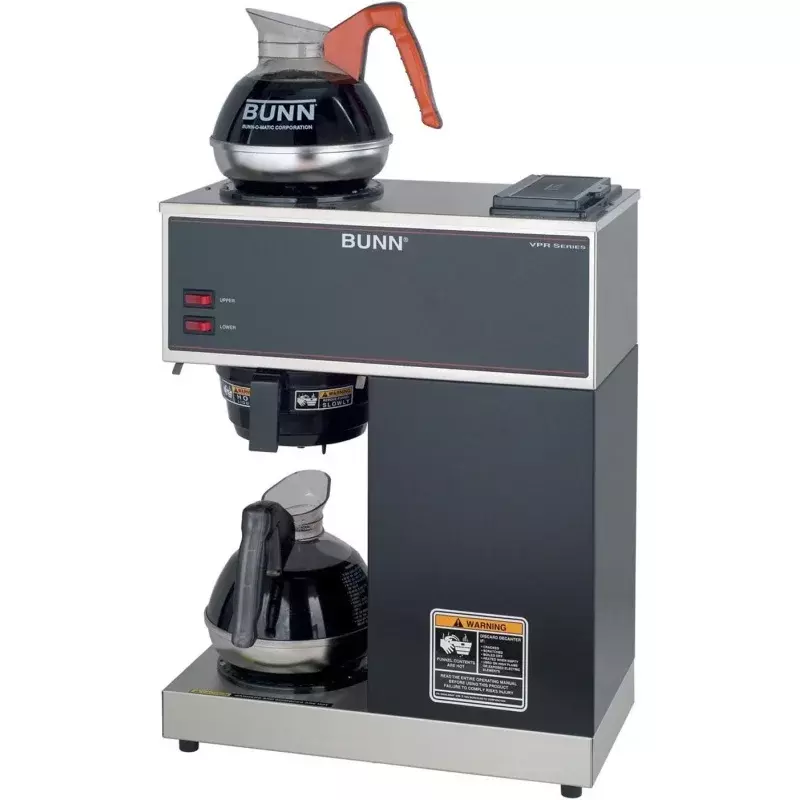 BUNN - 33200.0002 VPR-2EP 12 Cup poulrover komersial pembuat kopi Plus 2 mudah Tuang komersial Decanters
