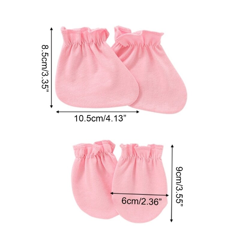 No Scratch Mittens Socks Set Anti Scratching Gloves Foot Covers Handguard Mitts for 0-12Month Infants Newborn Baby Gifts