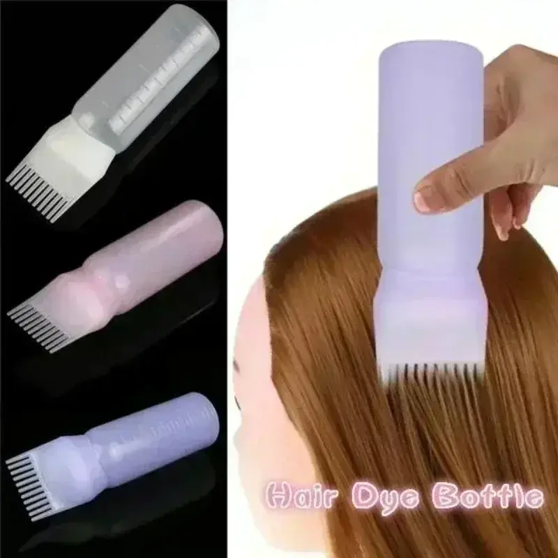 120ML Hair Dye Bottle Applicator Brush Dispensing Salon Hair Coloring Dyeing Girls Self Equipped Toothed Comb Hair Washing Tool