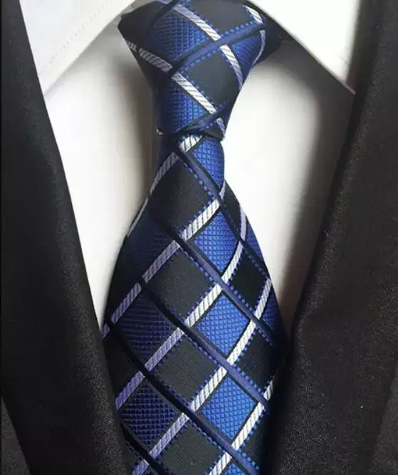 New Classic 100% Silk Men's Ties Neck Ties 8cm Plaid Striped Ties for Men Formal Business Luxury Wedding Party Neckties Gravatas