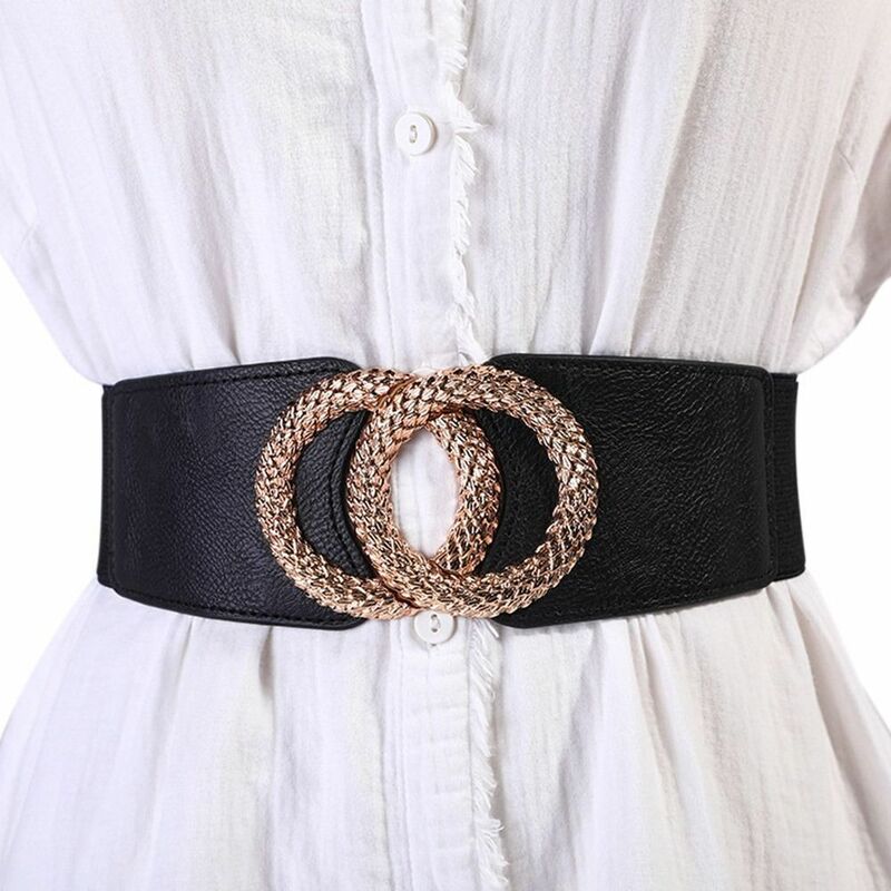 Cinturones anchos de lujo para mujer, cinturilla de cuero Vintage, vestido, suéter, cinturón de cintura, diseñador de marca de lujo