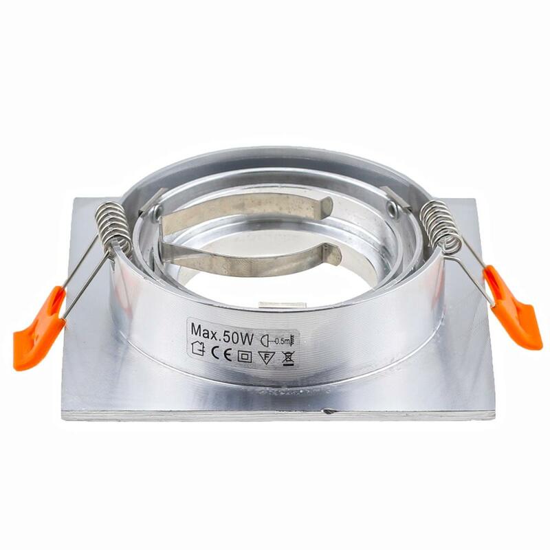 Haute qualité brosse argent carré en aluminium Led Spot lumière cadres supports MR16 GU10 Kit de modification Led plafonniers