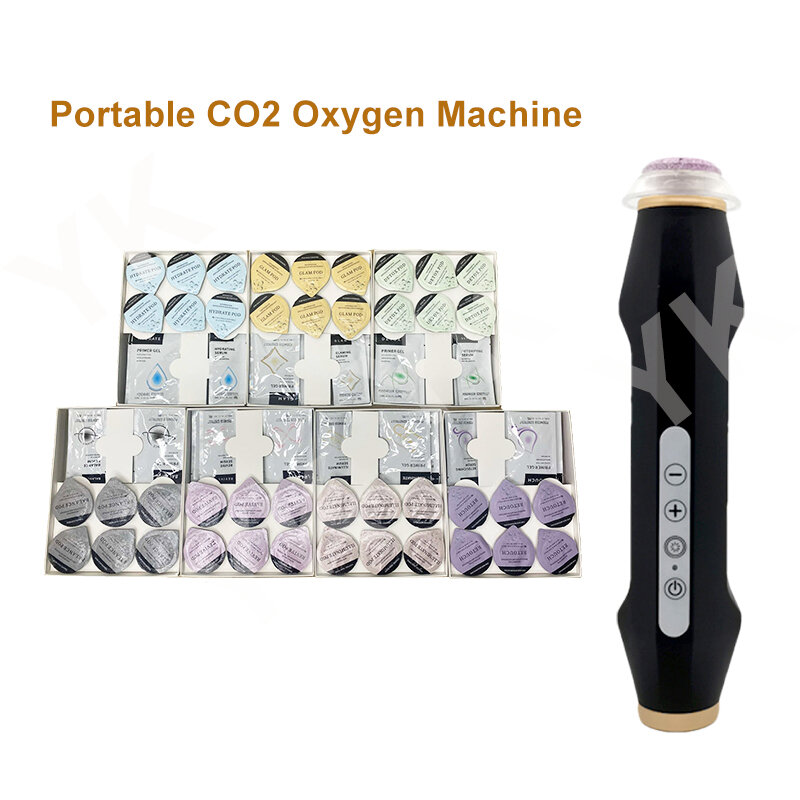 آلة الوجه بالأكسجين CO2 المحمولة القابلة لإعادة الشحن ، تقشير الفقاعات ، إزالة التجاعيد ، الأحدث