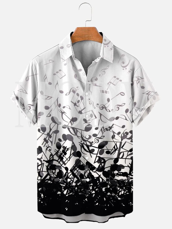 Męska kolekcja damska Ocean Print Casual oddychająca koszula hawajska z krótkim rękawem