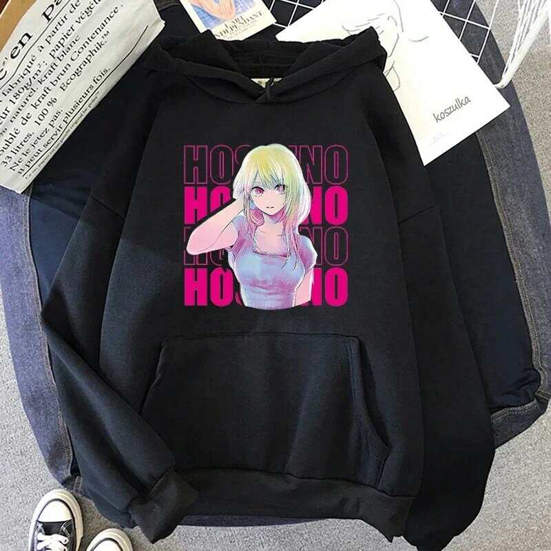 Japanische Anime Oshi No Ko Print Frauen Hoodie Harajuku Kapuze Casual Pullover Sweatshirt Hip Hop Tops Langarm Kleidung Hoodies