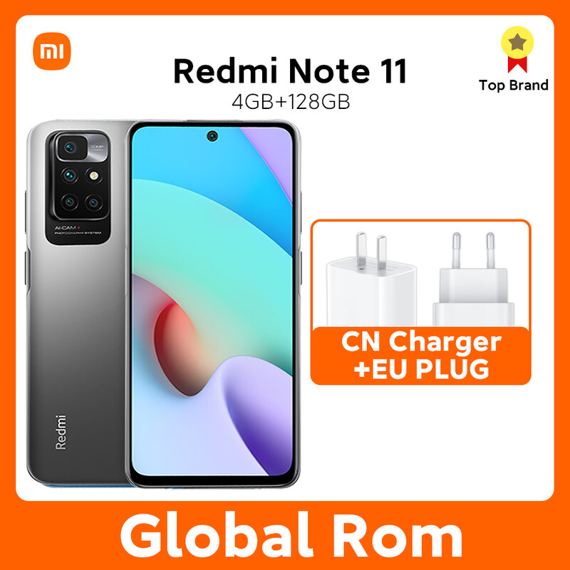 Ponsel cerdas Xiaomi Redmi Note 11, MTK Helio G88 Octa Core 18W Pro pengisian daya cepat, empat kamera 50MP, SIM ganda 5000 mAh, Rom Global Xiaomi Redmi Note 11