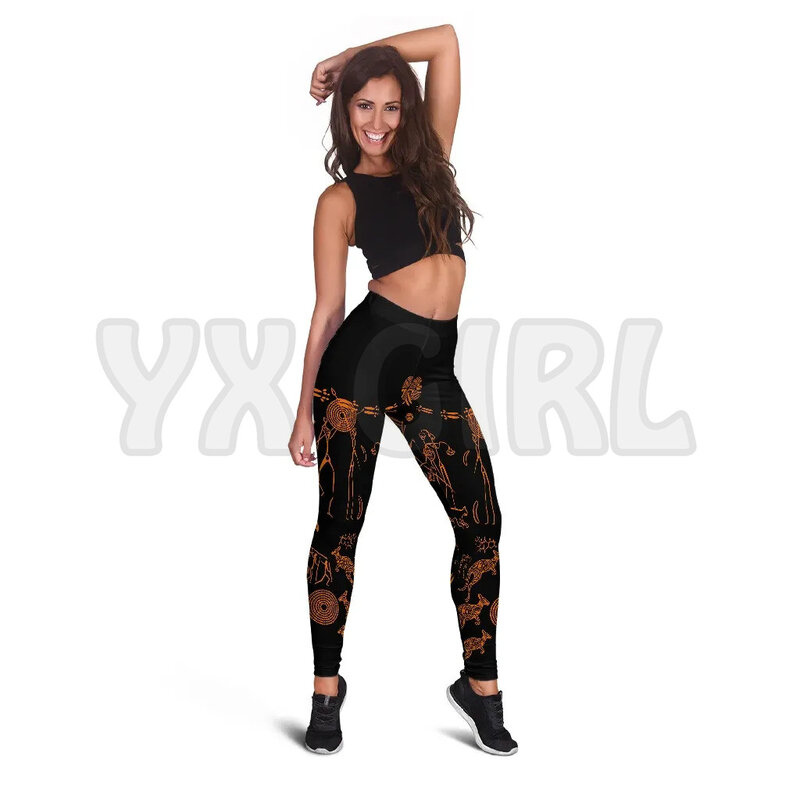 Yx menina das mulheres para a menina a vida de aborígines 3d impresso leggings sexy elástico feminino leggings magros gótico yoga leggings