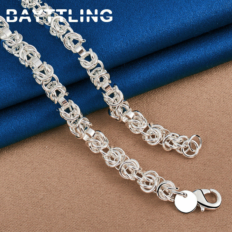 925 Sterling Silver 18 pollici bella collana a catena annodata per uomo donna moda Hip Hop gioielli per feste accessori per regali