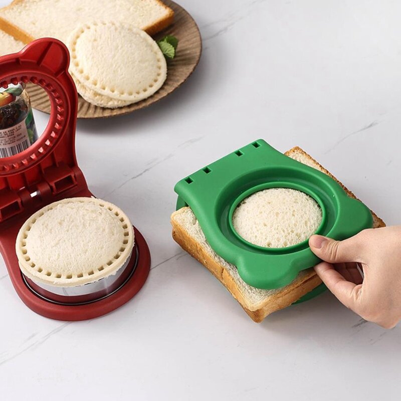 4PCS Sandwich Cutter And Sealer DIY Cookie Pocket Sandwiches Maker For Breakfast Sandwich Maker