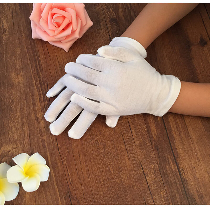 2 paia di guanti in cotone bianco per bambini guanto da ballo bianco per ragazzo e ragazza guanti da galateo bianchi per bambini R263
