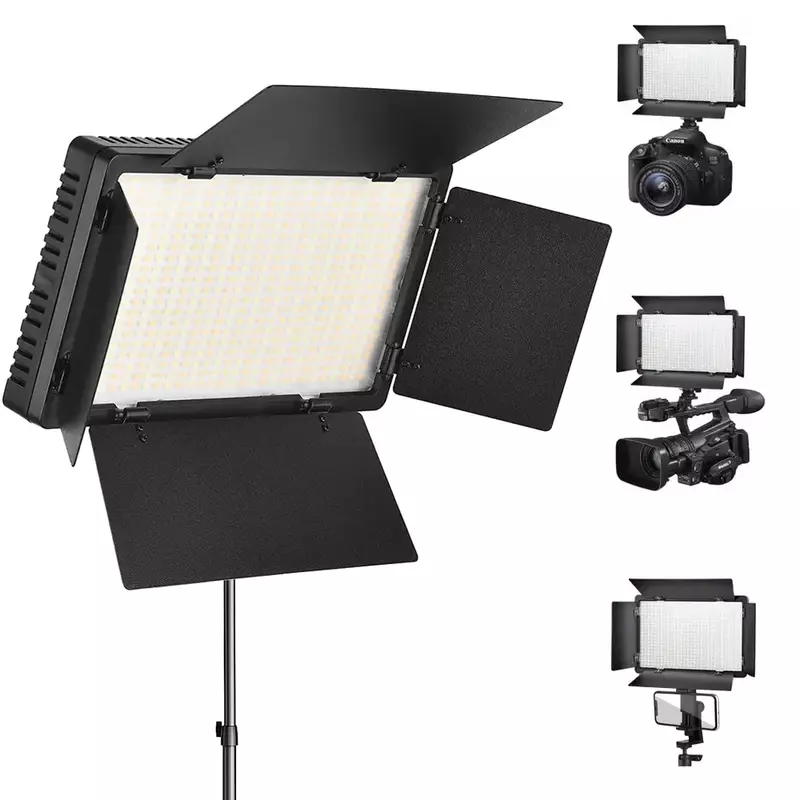 스튜디오 라이브 스트림 메이크업 사진용 LED 600 조명, 전문 사진 조명, 밝기 조절 3200-5600K