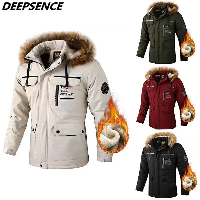 남성용 양털 두꺼운 재킷, 따뜻한 야외 파카, 방풍 방수 데일리 캐주얼 재킷, 가을 겨울