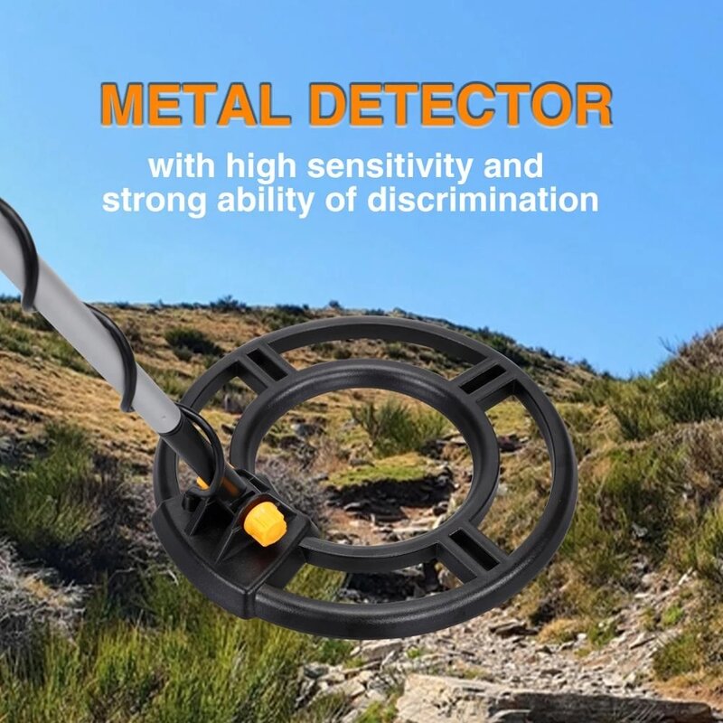 Detektor logam bawah tanah MD4060, pencari logam portabel harta karun penggali emas sensitivitas tinggi dapat disesuaikan