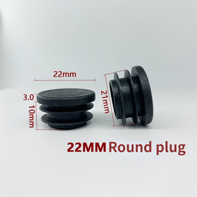 Round Plastic Plug Pipe, End Cap Cover para cadeira de mesa, cadeira durável Glide, pernas móveis, 22mm