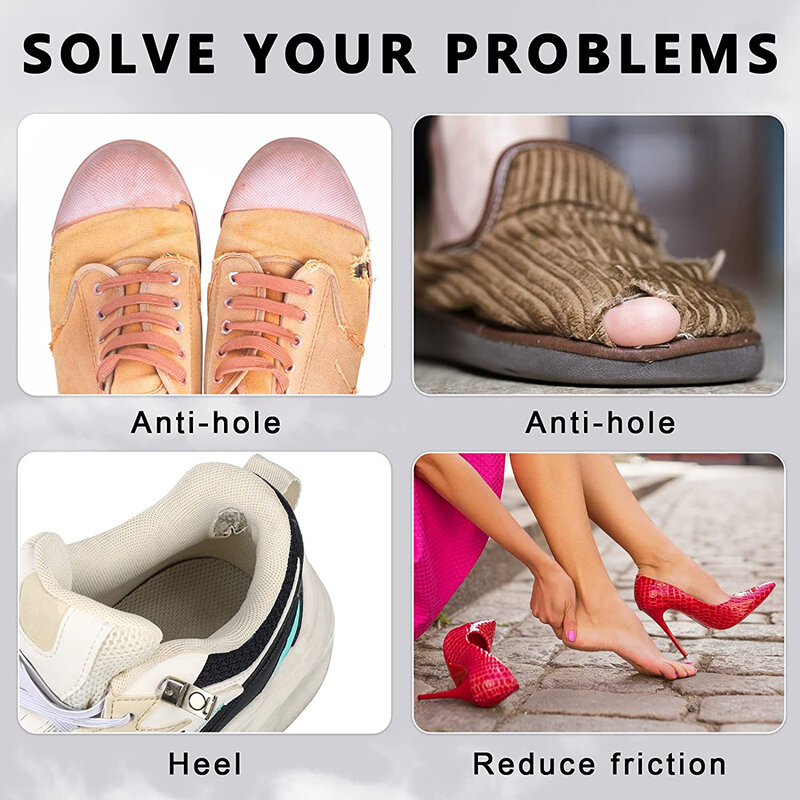Plantillas adhesivas para reparación de talón, adhesivo para zapatos con agujeros en la espalda, forrado con antidesgaste, cuidado de los pies