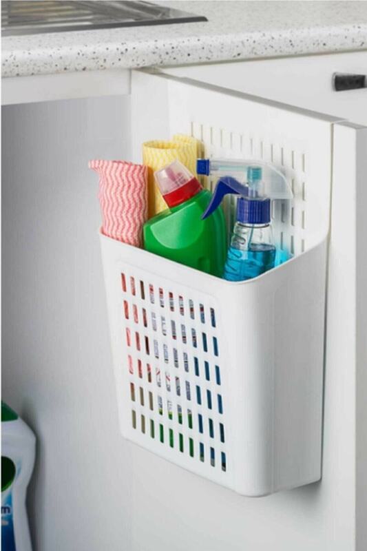 Multi-Zweck Weiß Kunststoff Kleiderschrank Organizer Mit Waschmittel Spender Aufhänger Nützlich Für Küche Bad Home Made In Der Türkei