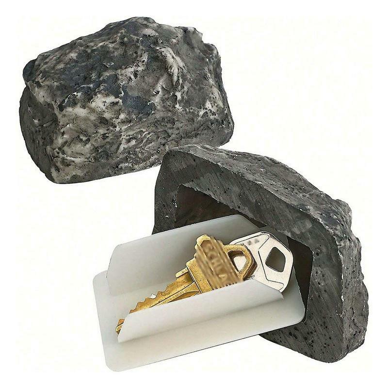 Porta-chaves de pedra com compartimentos secretos Cofres de desvio seguros Rock Hider Resistente às intempéries, Enfeites de jardim decorativos