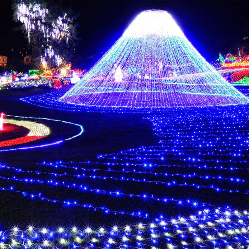 Criativo LED Christmas Tree Fairy String Lights, Luz impermeável ao ar livre do jardim, Guirlanda para festa, Decoração do casamento, 8 modos, 10m-100m