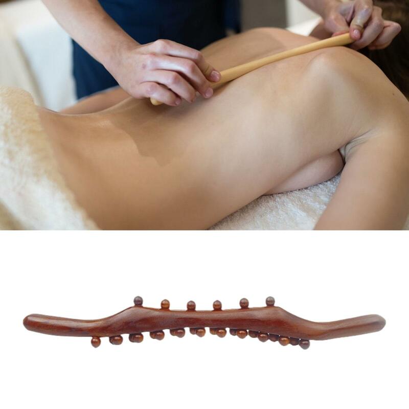 Varilla de raspado de madera, 27 bolas de masaje, masaje de cuerpo completo para músculos de la cintura y la espalda