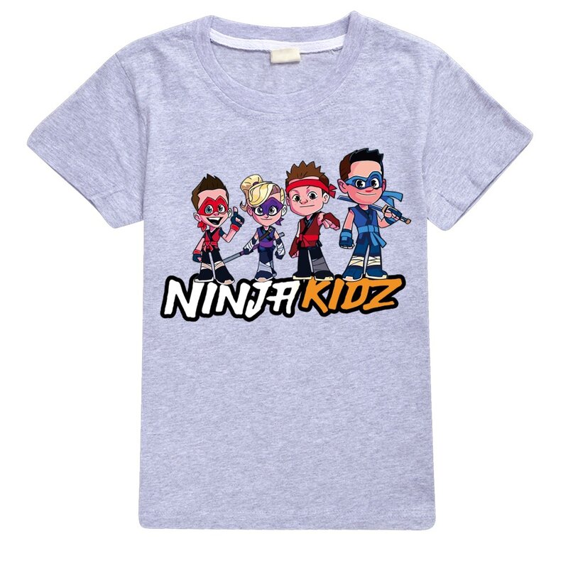 Ropa de verano para bebés, niños y niñas, camiseta de manga corta NINJA para niños, camisetas de algodón