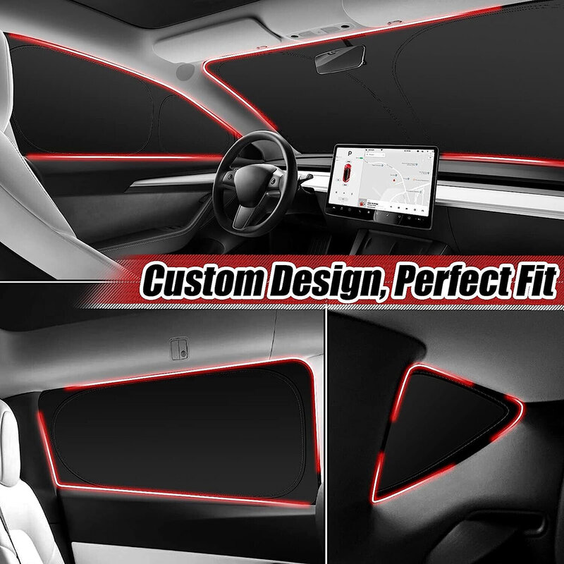 Parasole per finestrino laterale dell'auto visiera parasole anteriore parabrezza posteriore schermo per finestra Privacy per accessori Tesla Model 3 Model Y