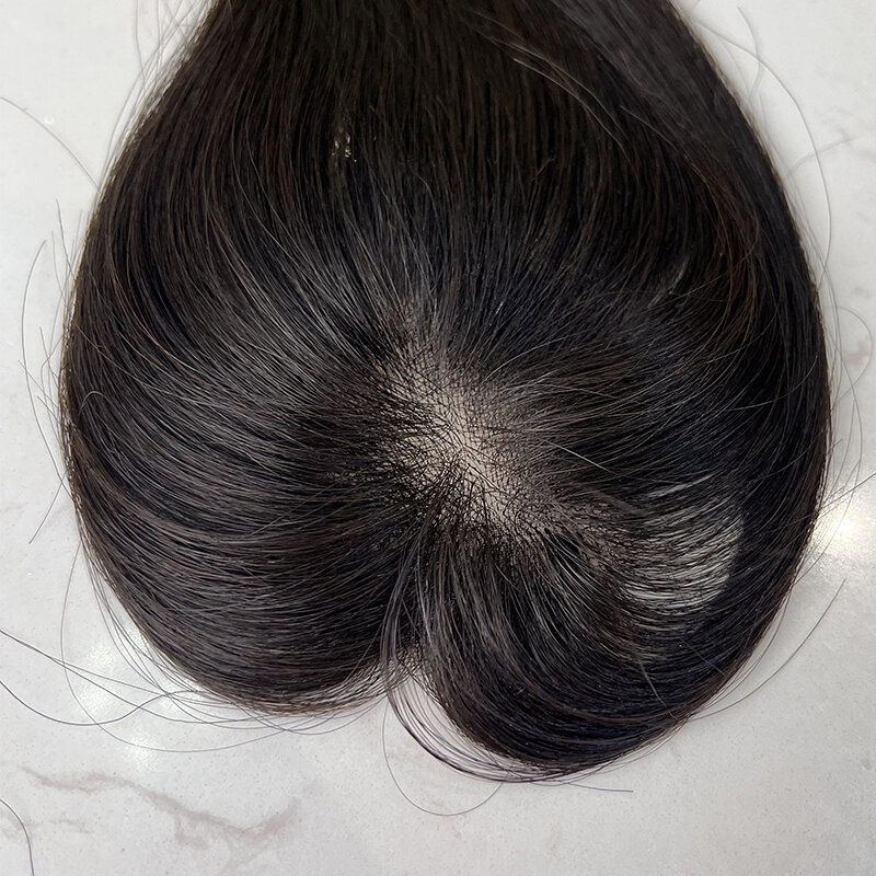 Toppers de cabello humano Real para mujer, piezas de cabello humano sin flequillo, Topper superior para cabello adelgazante, 8 pulgadas