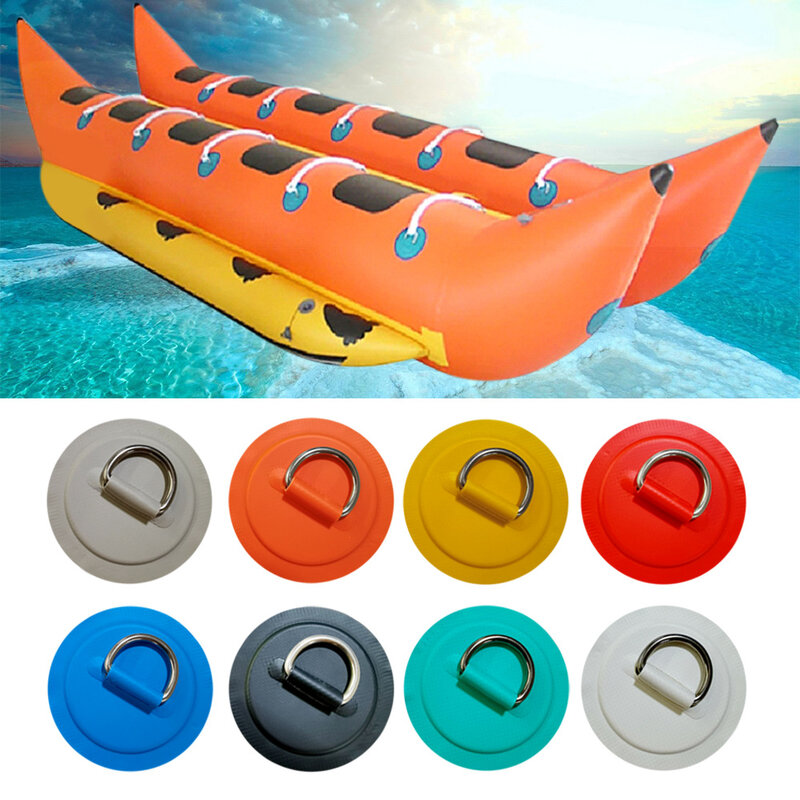 1PC Surfboard Dinghy Boat PVC Patch Stainless Steel D Ring Deck Rigging Rope Ring Buckle Kayaking Inflatable Boat Accessories
