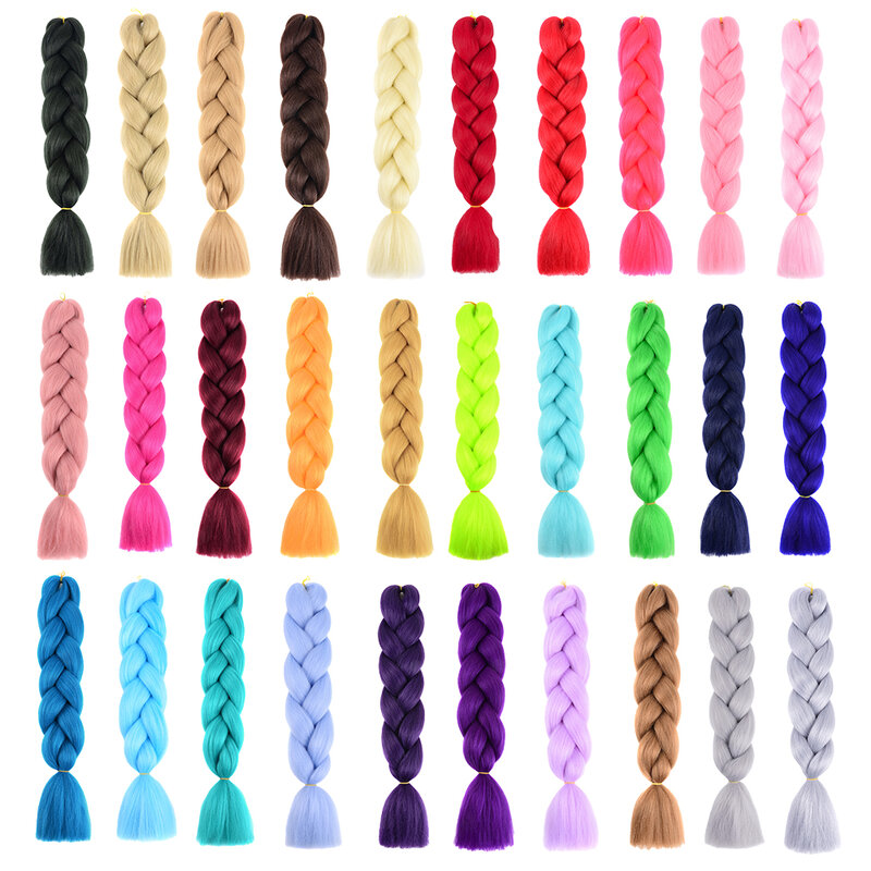 Джамбо плетеные волосы красочные твист радужные цвета удлинители волос 24 дюйма Мягкие Премиум синтетические предварительно растягивающиеся косы в коробке шиньоны