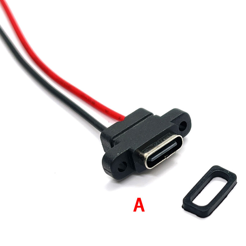 USB 3.1 Connector ประเภท-C 2Pin SMD SMT ลวดเชื่อมหญิงกันน้ำปลั๊กตัวเมียยางแหวน Current Fast Charging พอร์ต