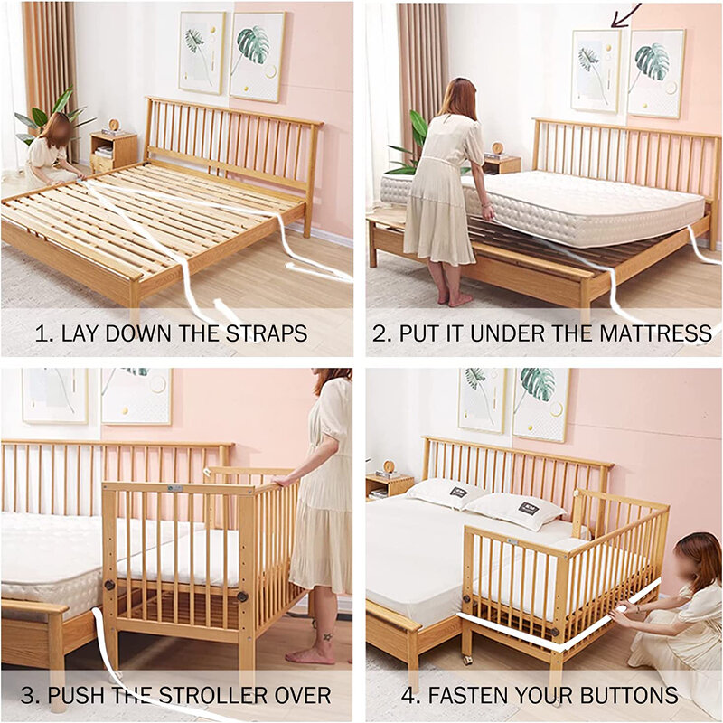 Crib Fixed Belt Splicing Large Bed Anti-moving Straps Mother and Child Bed Supporting Large Bed Straps Crib Straps for Newborn