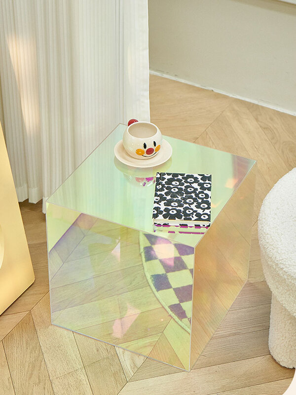 أثاث فاخر طاولات القهوة الملونة الاكريليك طاولة مربعة تصميم المنزل غرفة المعيشة أريكة طاولة جانبية غرفة نوم السرير مكتب
