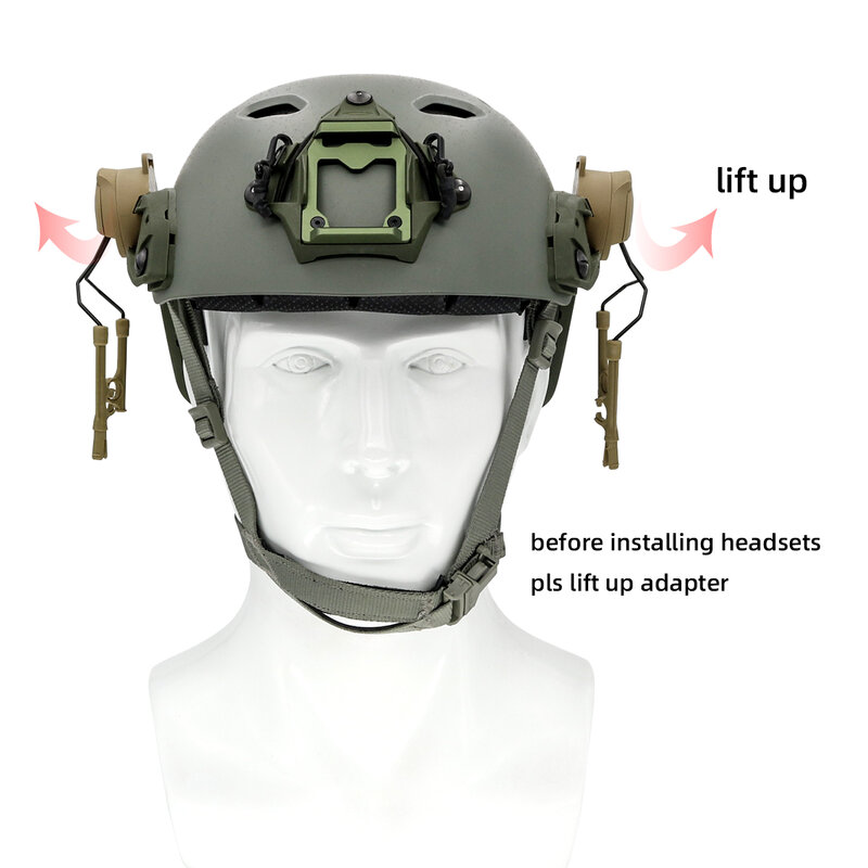COMTAC-auriculares tácticos militares para casco, adaptador de OPS-CORE de arco para casco, soporte de auriculares, adaptador de riel de núcleo de acción rápida
