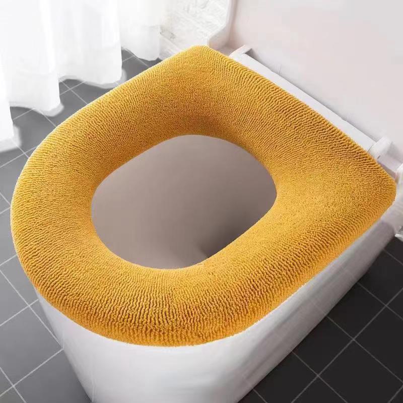 Universal Toilet Seat Cover Pure Color Pumpkin Pattern Closestool Mat Soft Warm Toilet Seat Cushion Bathroom Toilet Accessories