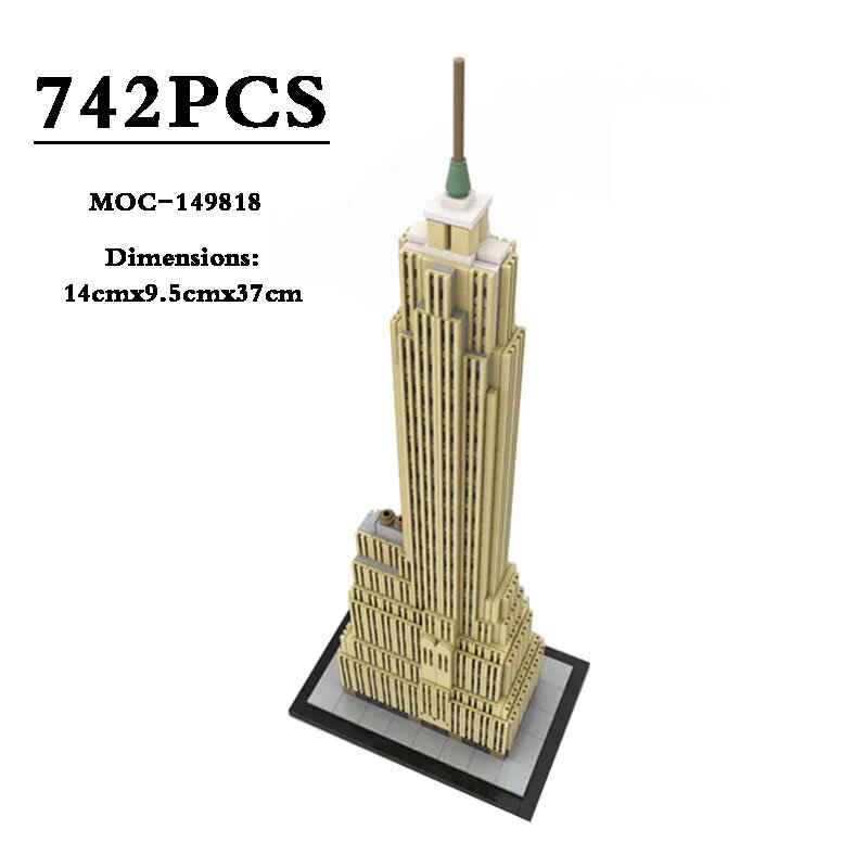 MOC-149818 미국 국제 빌딩 21046 복사 버전 1:800 패치 블록, 어린이용 생일 장난감