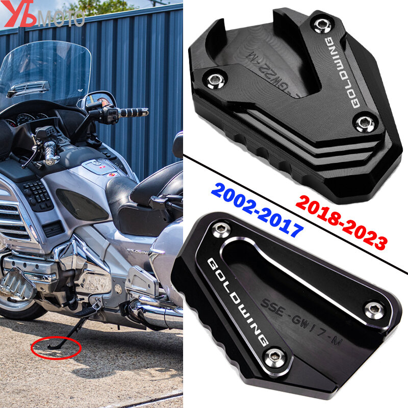 New Motorcycle CNC Foot Support Extension Plate Side Stand Enlarge for Honda Goldwing 1800 2018-2023 Gold Wing GL1800 2002-2017