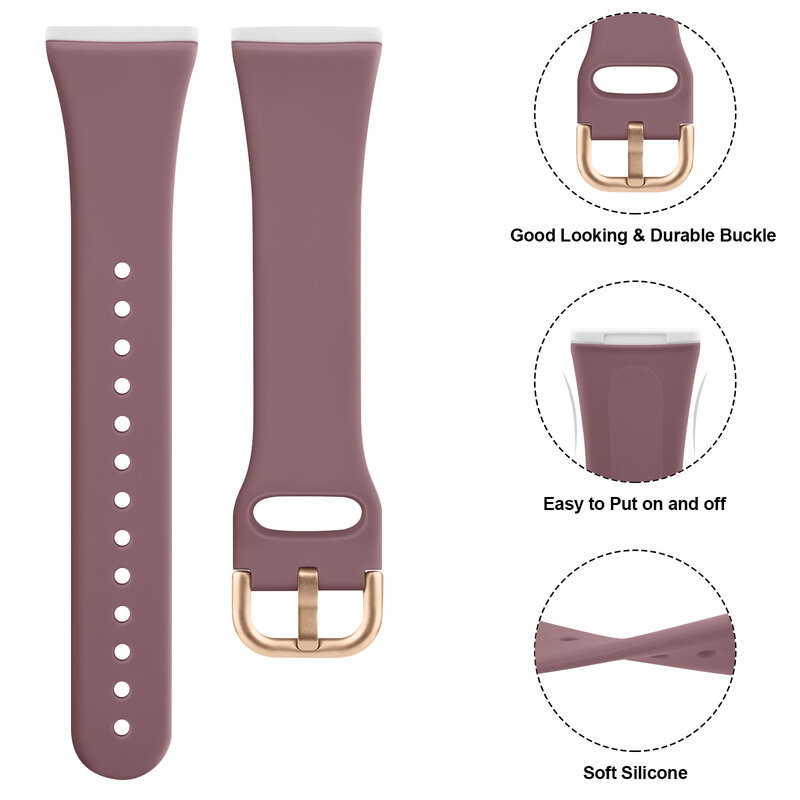 Cinturino in Silicone Silm per Fitbit Versa 3/Versa bracciale a 4 bande per sostituzione cinturino Fitbit Sense/Sense 2
