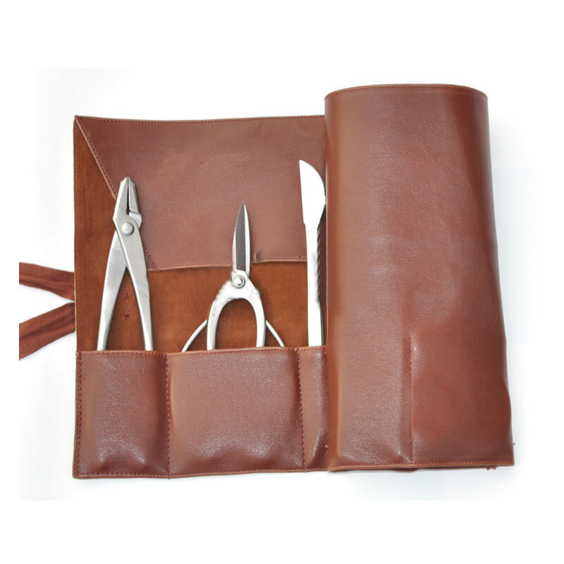 Pacchetto di immagazzinaggio di strumenti Bonsai borsa in rotolo custodia per attrezzi in pelle PU