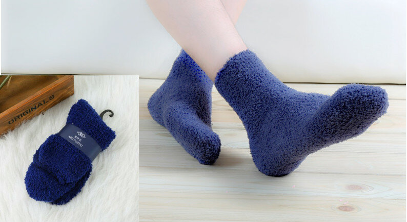 Мягкие уютные кашемировые бархатные носки, 1 пара, разные цвета, для мужчин и женщин, зимние теплые носки для сна, пола, домашние носки, повседневные носки унисекс