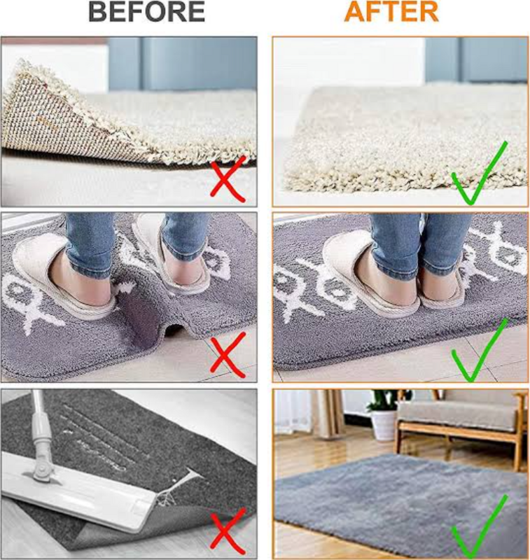 16/8pcs Carpet Non-slip Sticker Reusable Washable Anti Curling Carpet Patch Fixed Stickers Floor Rug Mat Tape Gripper Corner Pad