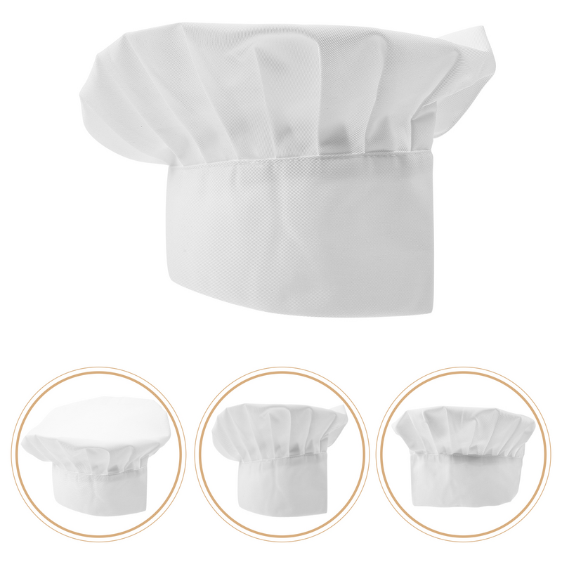 หมวกเชฟระบายอากาศได้ดีสำหรับผู้ชายและผู้หญิงหมวกยูนิฟอร์มผ้าฝ้ายยืดหยุ่นสำหรับงานร้านอาหาร