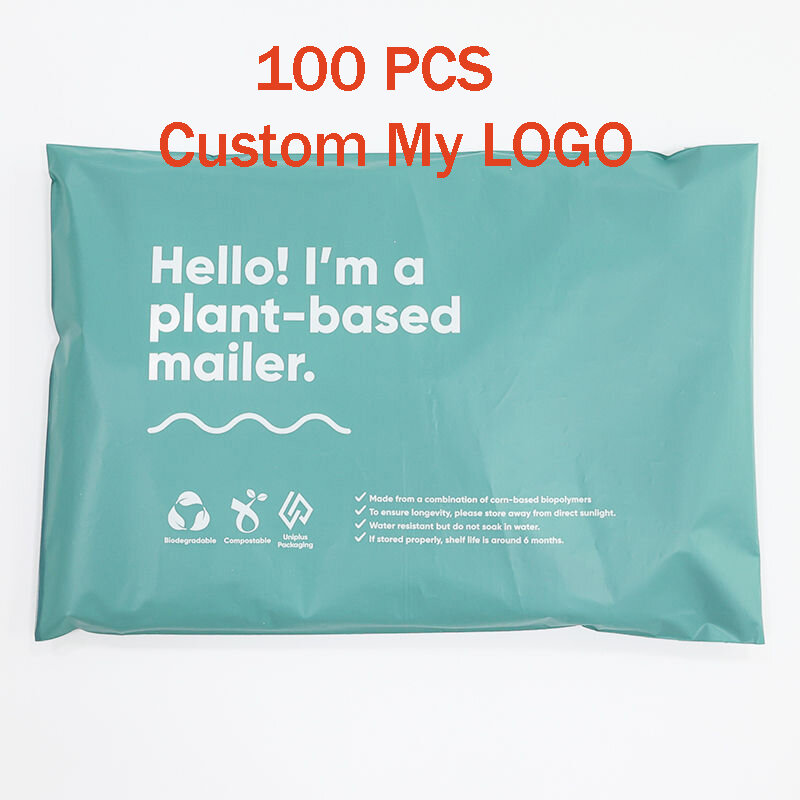 Экологичная индивидуальная печать на поли-конверте с логотипом, персонализированная курьерская печать, большая рекламная печать, поли-конверт