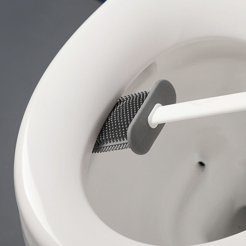 Silikon Sikat TPR Toilet dan Pemegang Sikat Toilet Mangkuk dengan Pemegang Set Hiasan Dinding Sikat Toilet Silikon Bulu untuk Lantai