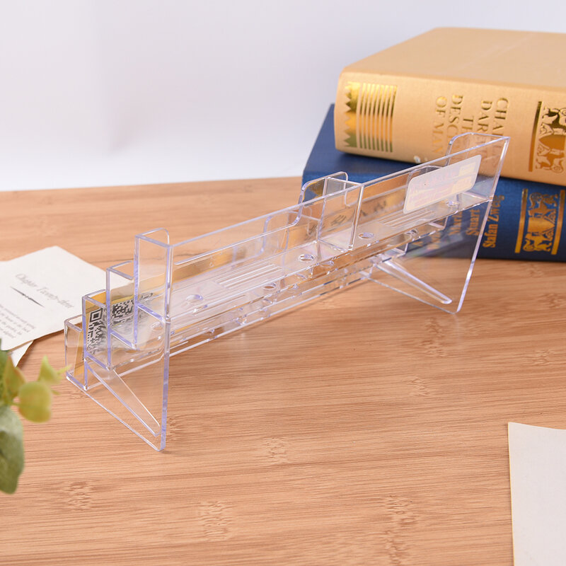1Pc tworzywo akrylowe przezroczysty pulpit wizytownik na karty biznesowe 8 siatki wyczyść stół biurko półka przechowywanie wyświetlacz stojak