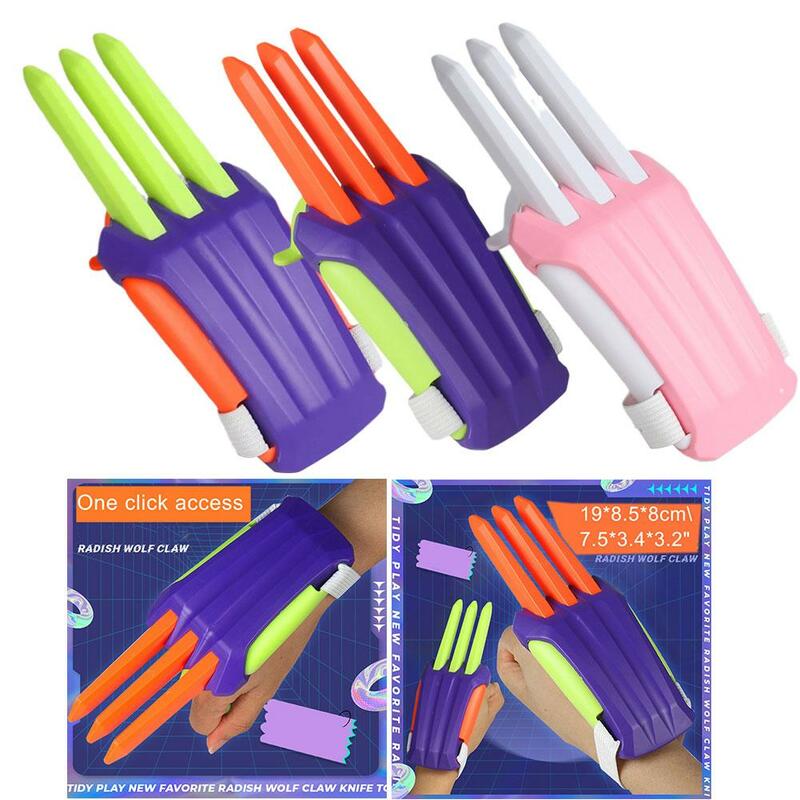 adish Wolf Claw Retractable Gravity Decompression Creative Toy Knife Gravity Plastic 3D Carrot Push Printing A2E4