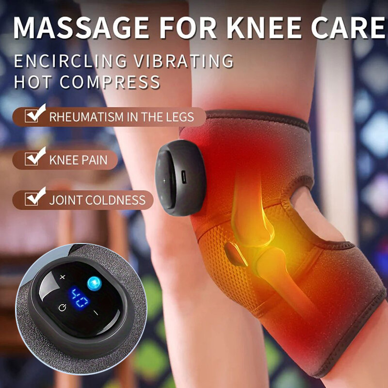 Heating and Vibration Knee Massage Pad Knee Joint Massage Tool Intelligent Button Adjustable Multi Gear Led Display